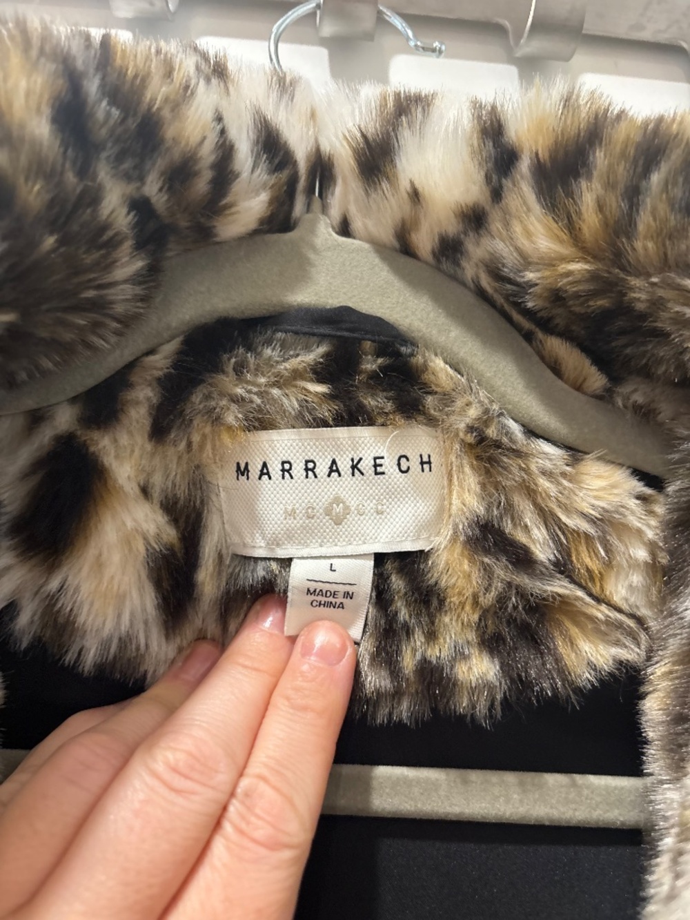 Marrakech Leopard Print Faux Fur Coat Size Large - Picture 4 of 6